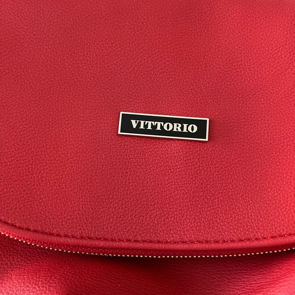 Victoria Gold Collection Small Red Pebbled Satchel (Used) - Picture 9 of 10